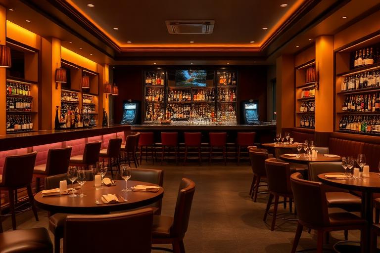 Adelaide Elite Lounge premium gaming area with wine bar and dim lighting