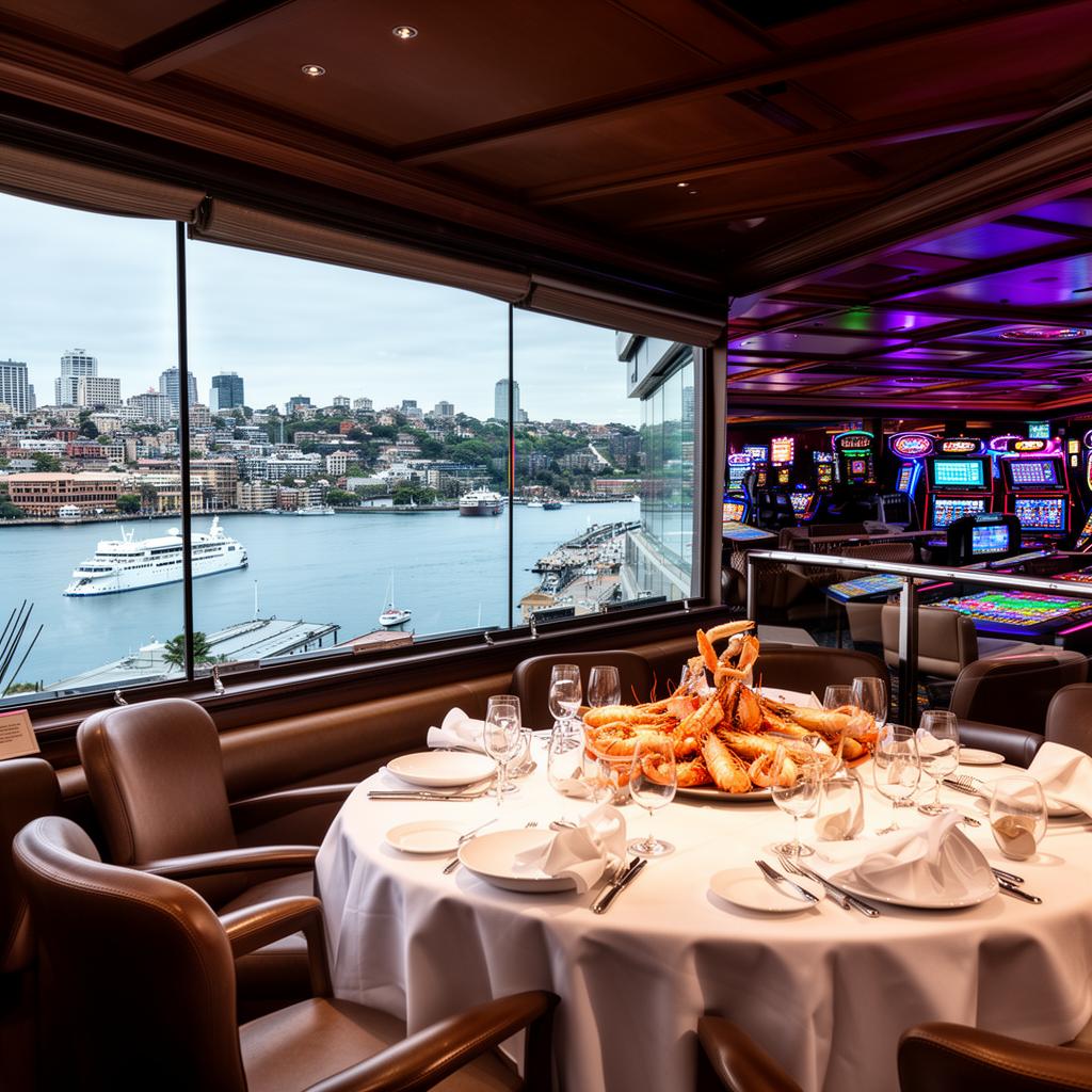 Harbour VIP Gaming in Sydney with panoramic harbour views and seafood restaurant